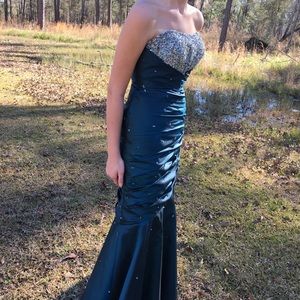 Jade Mori Lee Prom Dress Jeweled Sateen Dress Sz 1